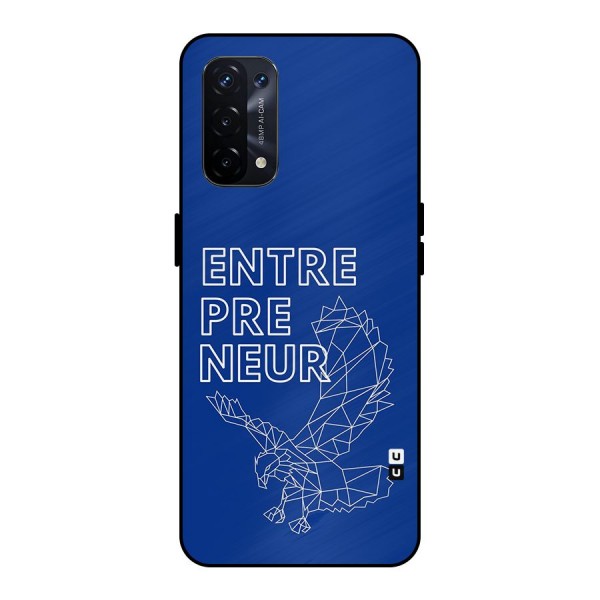 Blue Entrepreneur Metal Back Case for Oppo A74 5G