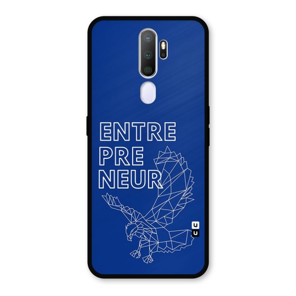 Blue Entrepreneur Metal Back Case for Oppo A9 (2020)