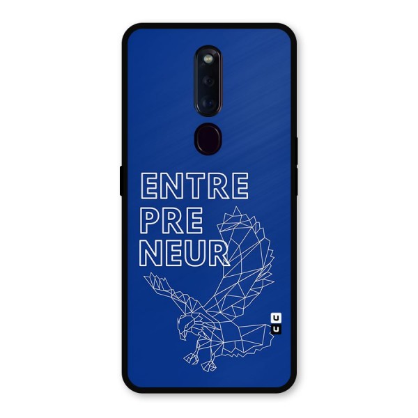 Blue Entrepreneur Metal Back Case for Oppo F11 Pro