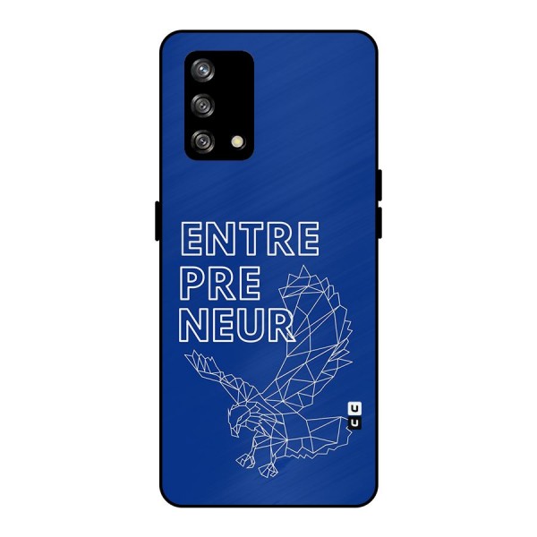 Blue Entrepreneur Metal Back Case for Oppo F19s