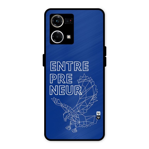 Blue Entrepreneur Metal Back Case for Oppo F21 Pro 4G