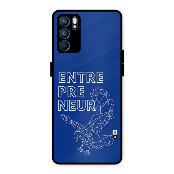 Blue Entrepreneur Metal Back Case for Oppo Reno6 5G