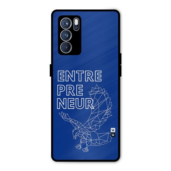 Blue Entrepreneur Metal Back Case for Oppo Reno6 Pro 5G