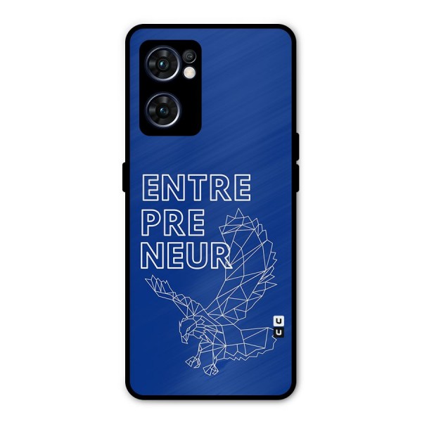 Blue Entrepreneur Metal Back Case for Oppo Reno7 5G