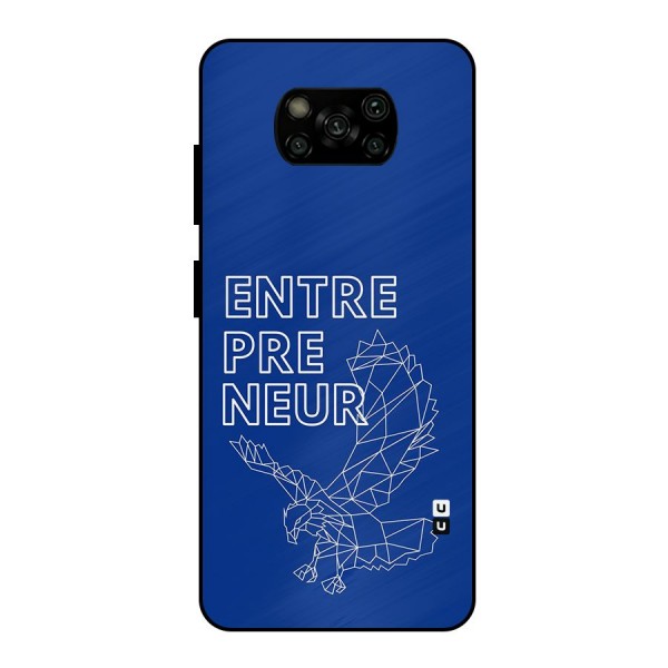 Blue Entrepreneur Metal Back Case for Poco X3