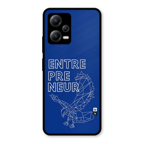 Blue Entrepreneur Metal Back Case for Poco X5