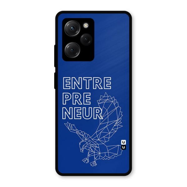 Blue Entrepreneur Metal Back Case for Poco X5 Pro