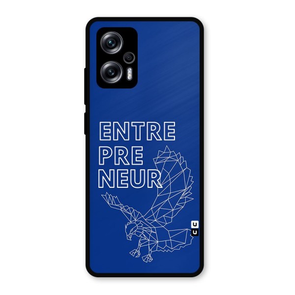 Blue Entrepreneur Metal Back Case for Redmi K50i