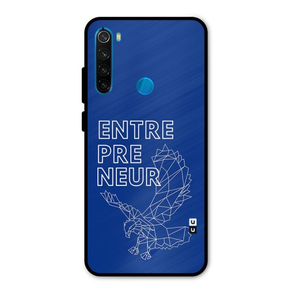 Blue Entrepreneur Metal Back Case for Redmi Note 8