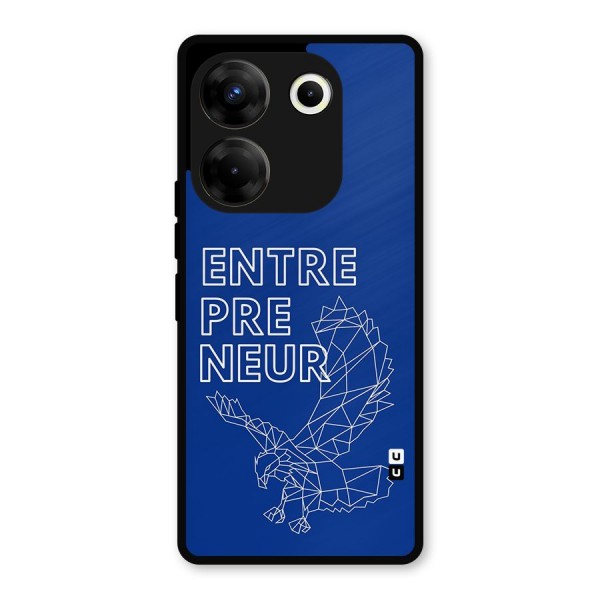 Blue Entrepreneur Metal Back Case for Tecno Camon 20