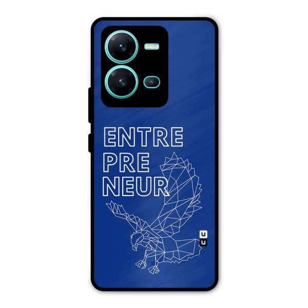 Blue Entrepreneur Metal Back Case for Vivo V25