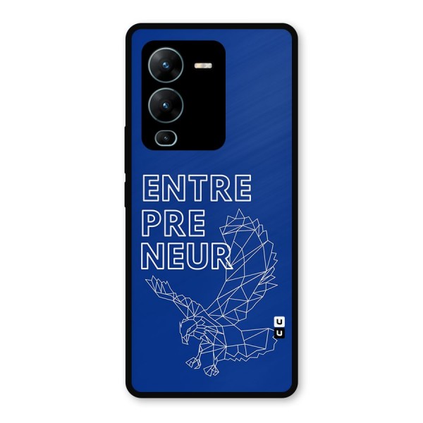 Blue Entrepreneur Metal Back Case for Vivo V25 Pro