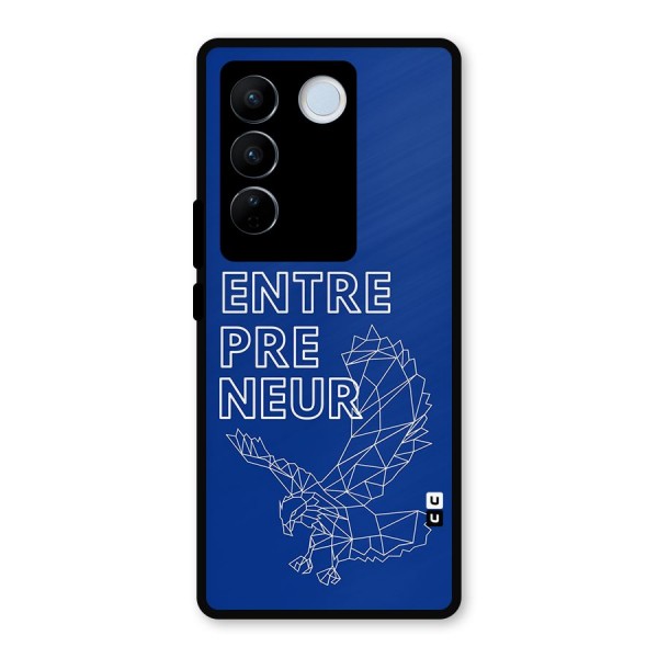 Blue Entrepreneur Metal Back Case for Vivo V27 Pro