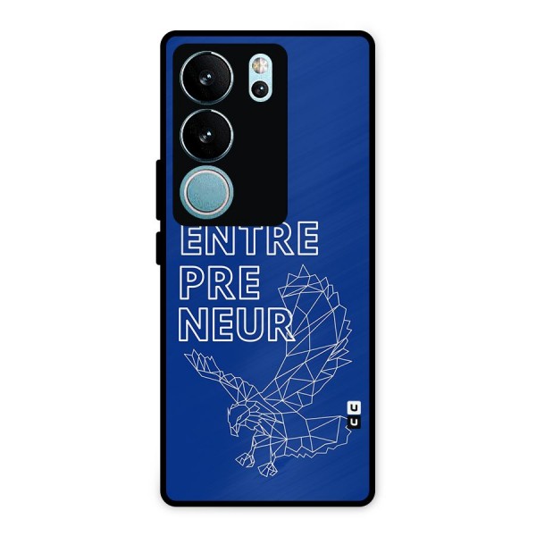 Blue Entrepreneur Metal Back Case for Vivo V29 Pro