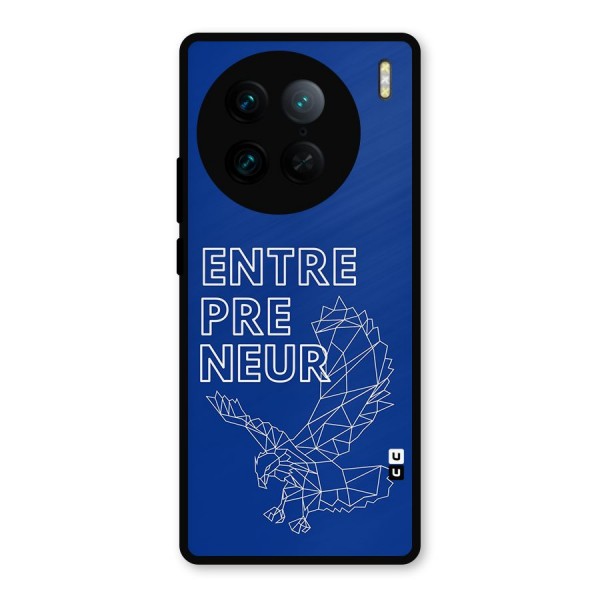 Blue Entrepreneur Metal Back Case for Vivo X90 Pro