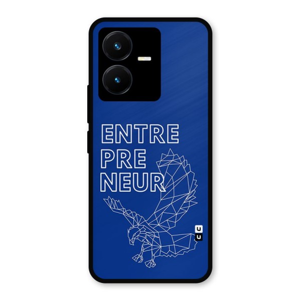 Blue Entrepreneur Metal Back Case for Vivo Y22s