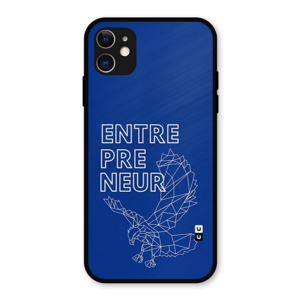 Blue Entrepreneur Metal Back Case for iPhone 11