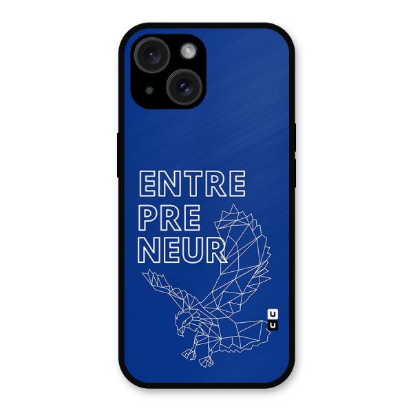 Blue Entrepreneur Metal Back Case for iPhone 15