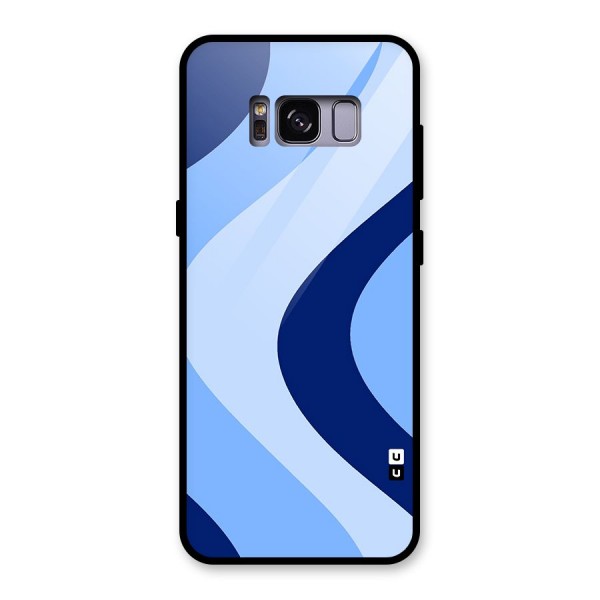 Blue Shade Curves Glass Back Case for Galaxy S8