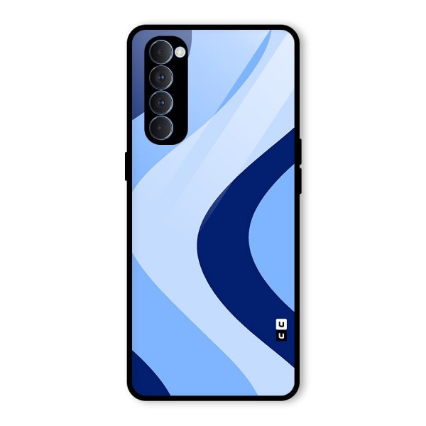 Blue Shade Curves Glass Back Case for Oppo Reno4 Pro