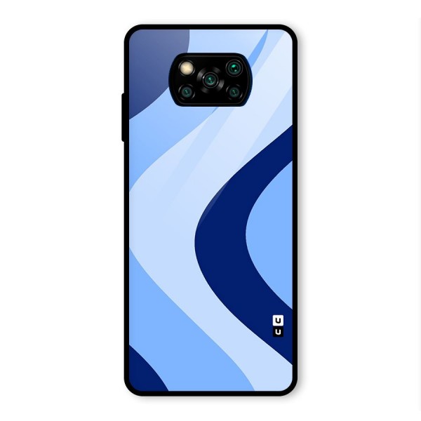 Blue Shade Curves Glass Back Case for Poco X3 Pro