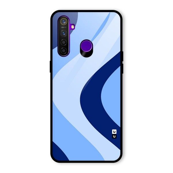 Blue Shade Curves Glass Back Case for Realme 5 Pro