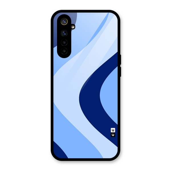 Blue Shade Curves Glass Back Case for Realme 6