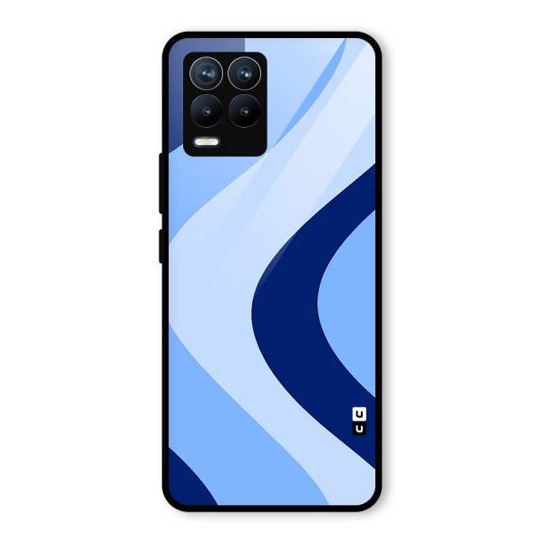 Blue Shade Curves Glass Back Case for Realme 8