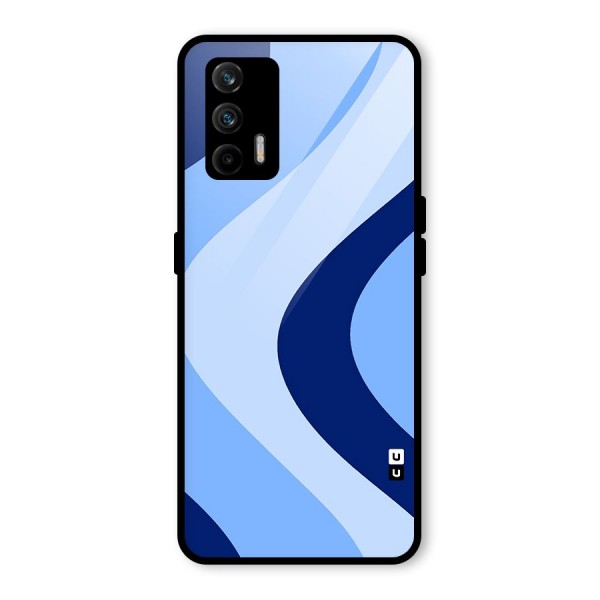 Blue Shade Curves Glass Back Case for Realme X7 Max