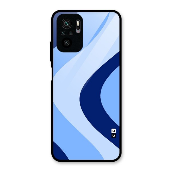 Blue Shade Curves Glass Back Case for Redmi Note 10