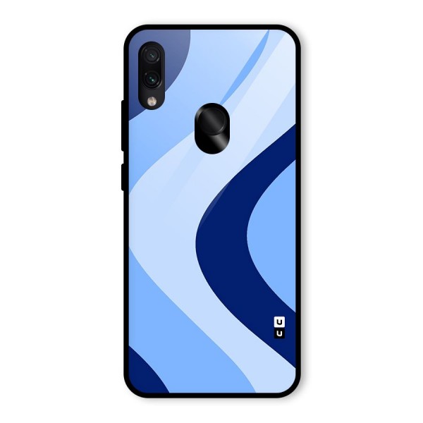 Blue Shade Curves Glass Back Case for Redmi Note 7