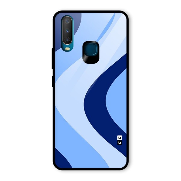 Blue Shade Curves Glass Back Case for Vivo Y12