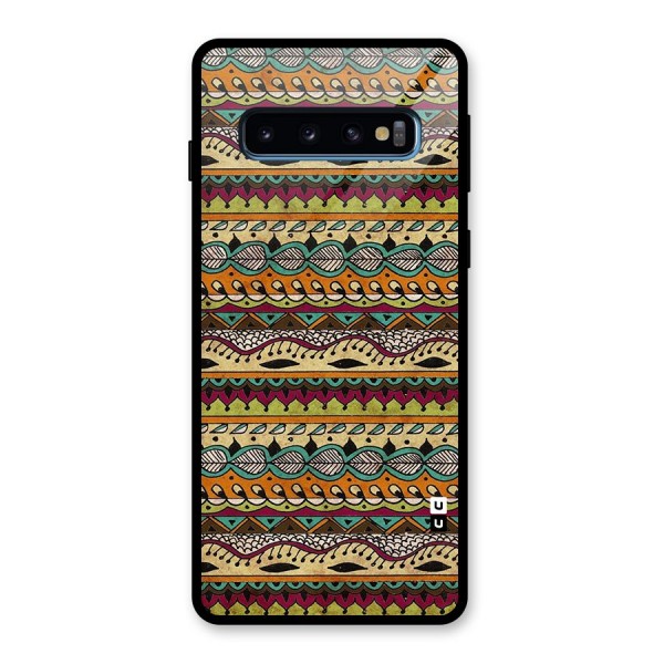 Bohemian Style Aztec Art Glass Back Case for Galaxy S10