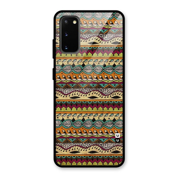 Bohemian Style Aztec Art Glass Back Case for Galaxy S20