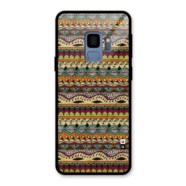 Bohemian Style Aztec Art Glass Back Case for Galaxy S9