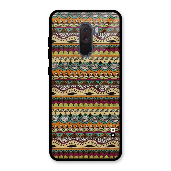 Bohemian Style Aztec Art Glass Back Case for Poco F1