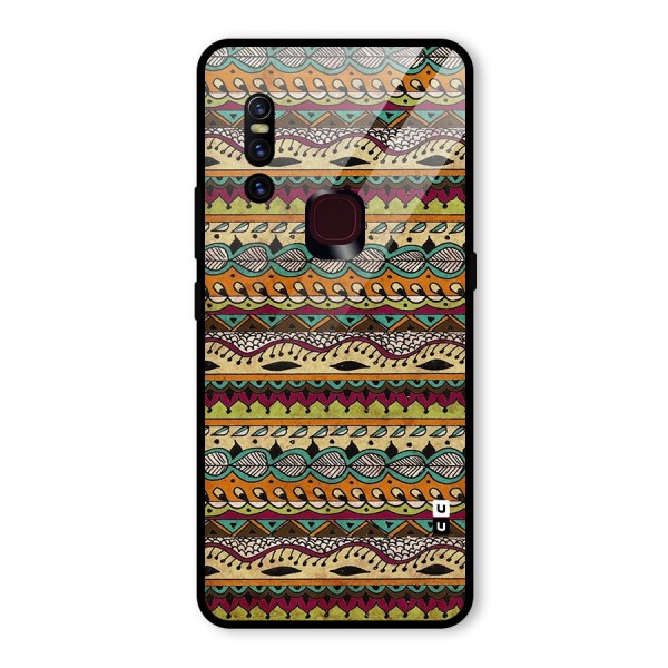 Bohemian Style Aztec Art Glass Back Case for Vivo V15