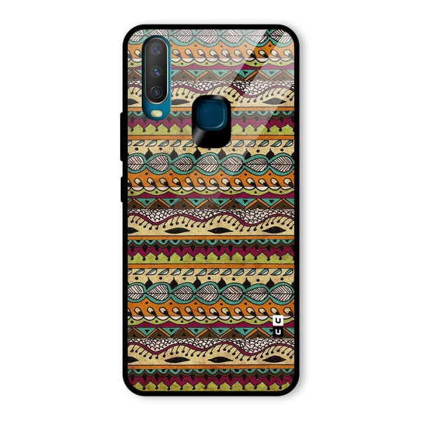 Bohemian Style Aztec Art Glass Back Case for Vivo Y12