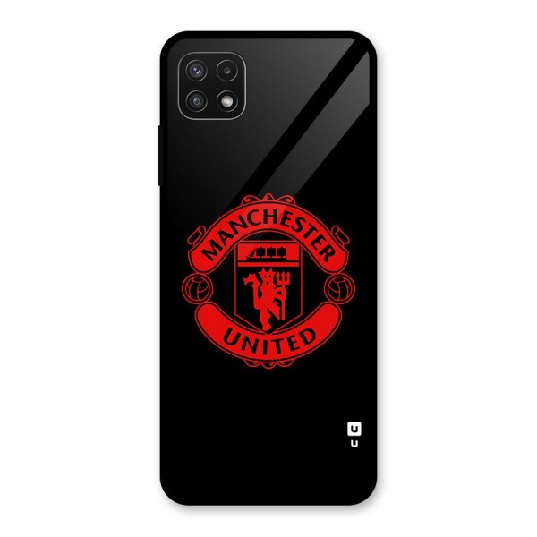 Bold Mancheter United Glass Back Case for Galaxy A22 5G