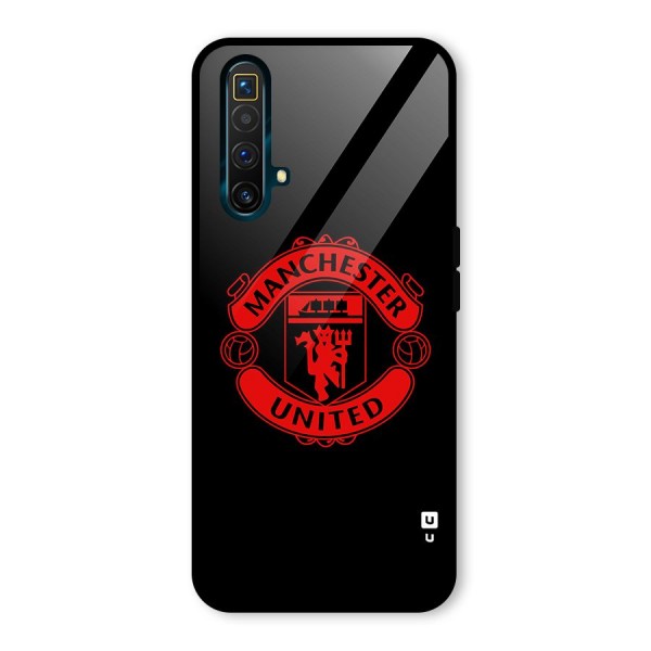 Bold Mancheter United Glass Back Case for Realme X3 SuperZoom