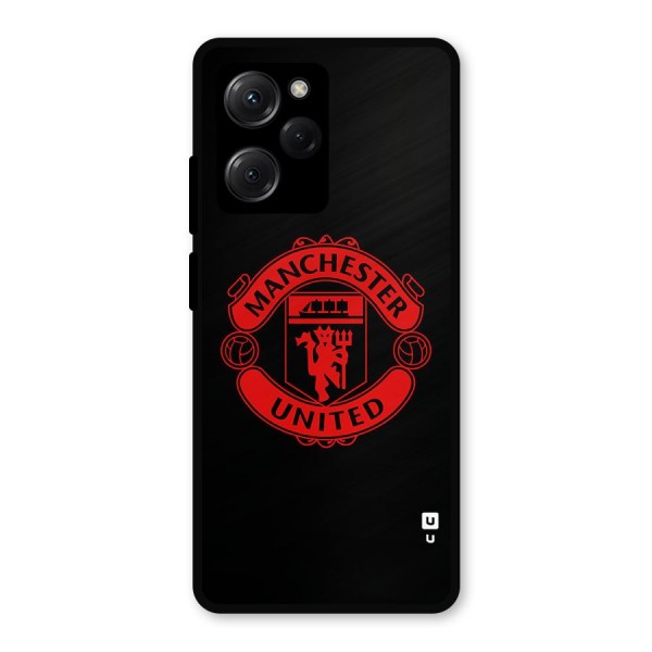 Bold Mancheter United Metal Back Case for Poco X5 Pro