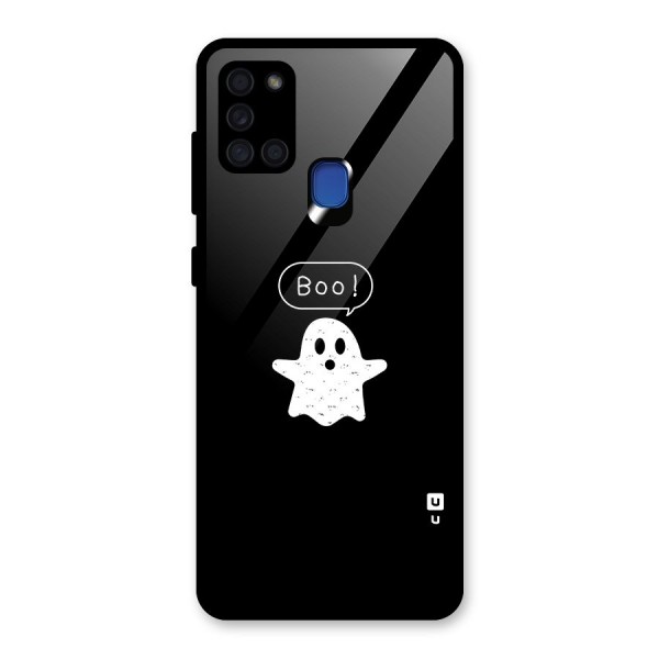 Boo Cute Ghost Glass Back Case for Galaxy A21s