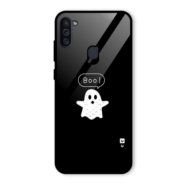 Boo Cute Ghost Glass Back Case for Galaxy M11