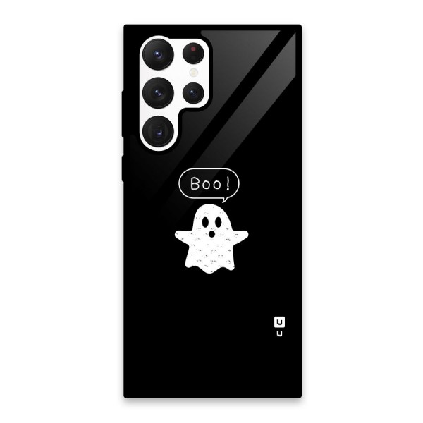 Boo Cute Ghost Glass Back Case for Galaxy S22 Ultra 5G