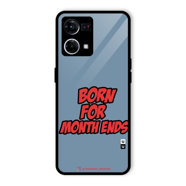 Born for Month Ends SteelBlue Glass Back Case for Oppo F21 Pro 4G