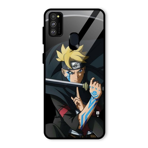 Boruto Uzumaki Stance Glass Back Case for Galaxy M21