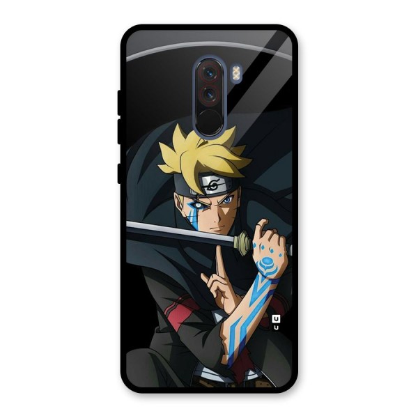 Boruto Uzumaki Stance Glass Back Case for Poco F1