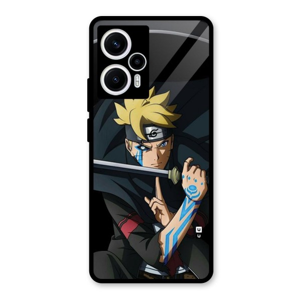 Boruto Uzumaki Stance Glass Back Case for Poco F5