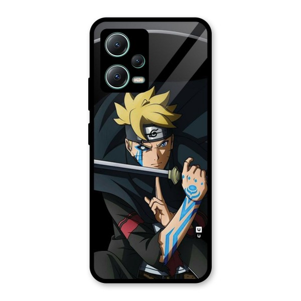 Boruto Uzumaki Stance Glass Back Case for Poco X5