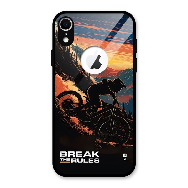 Break The Rules Glass Back Case for iPhone XR Logo Cut